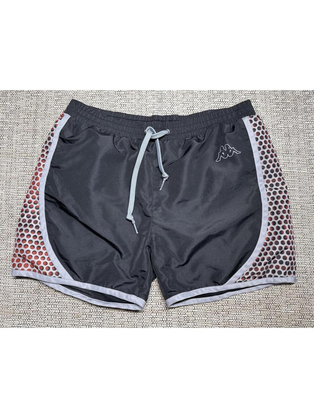 Kappa Shorts Womens Sz M Black With Mesh‎ Liner  Omini Dots Running Sports